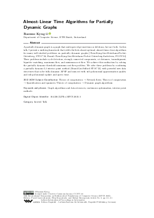 Almost-Linear Time Algorithms for Partially Dynamic Graphs (Invited Talk)
